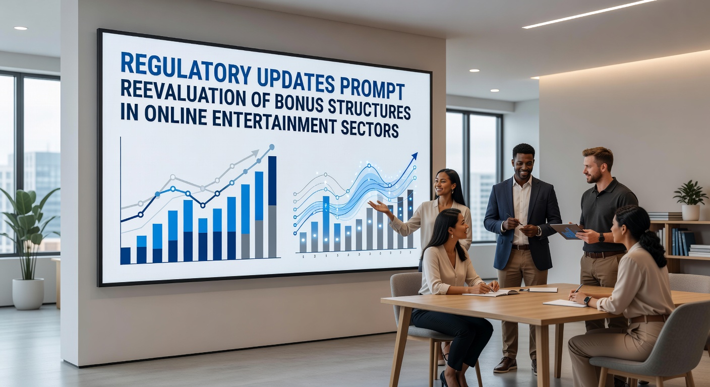 Regulatory documents and charts spread across a desk illustrating changes to bonus structures in online sectors